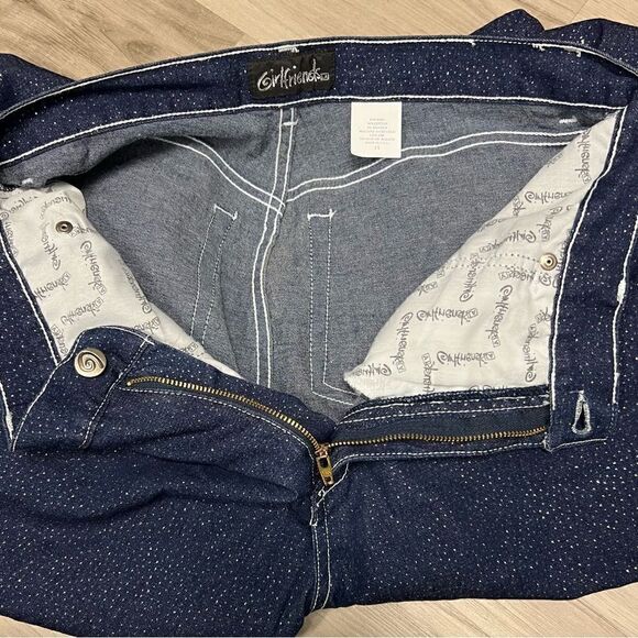 Girlfriends LA vintage y2k deadstock bootcut sparkly jeans NWOT Sz 15 stretchy - Picture 6 of 14